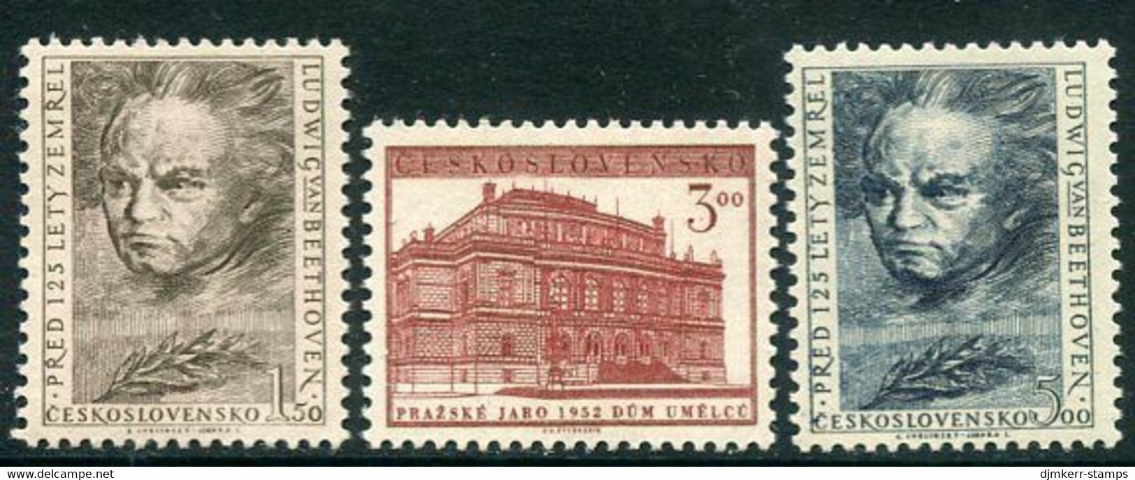 CZECHOSLOVAKIA 1952 Prague Spring Music Festival MNH / **.  Michel 737-39 - Unused Stamps