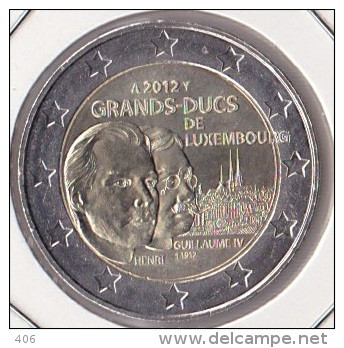 2 Euro Commémorative UNC Luxembourg 2012 - Grands-Ducs De Luxembourg - Luxembourg