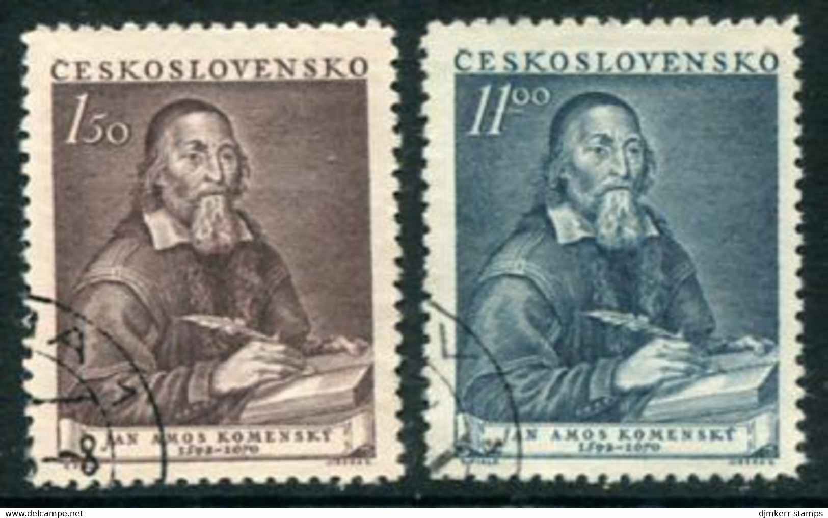 CZECHOSLOVAKIA 1952 Komensky Anniversary  Used.  Michel 717-18 - Used Stamps