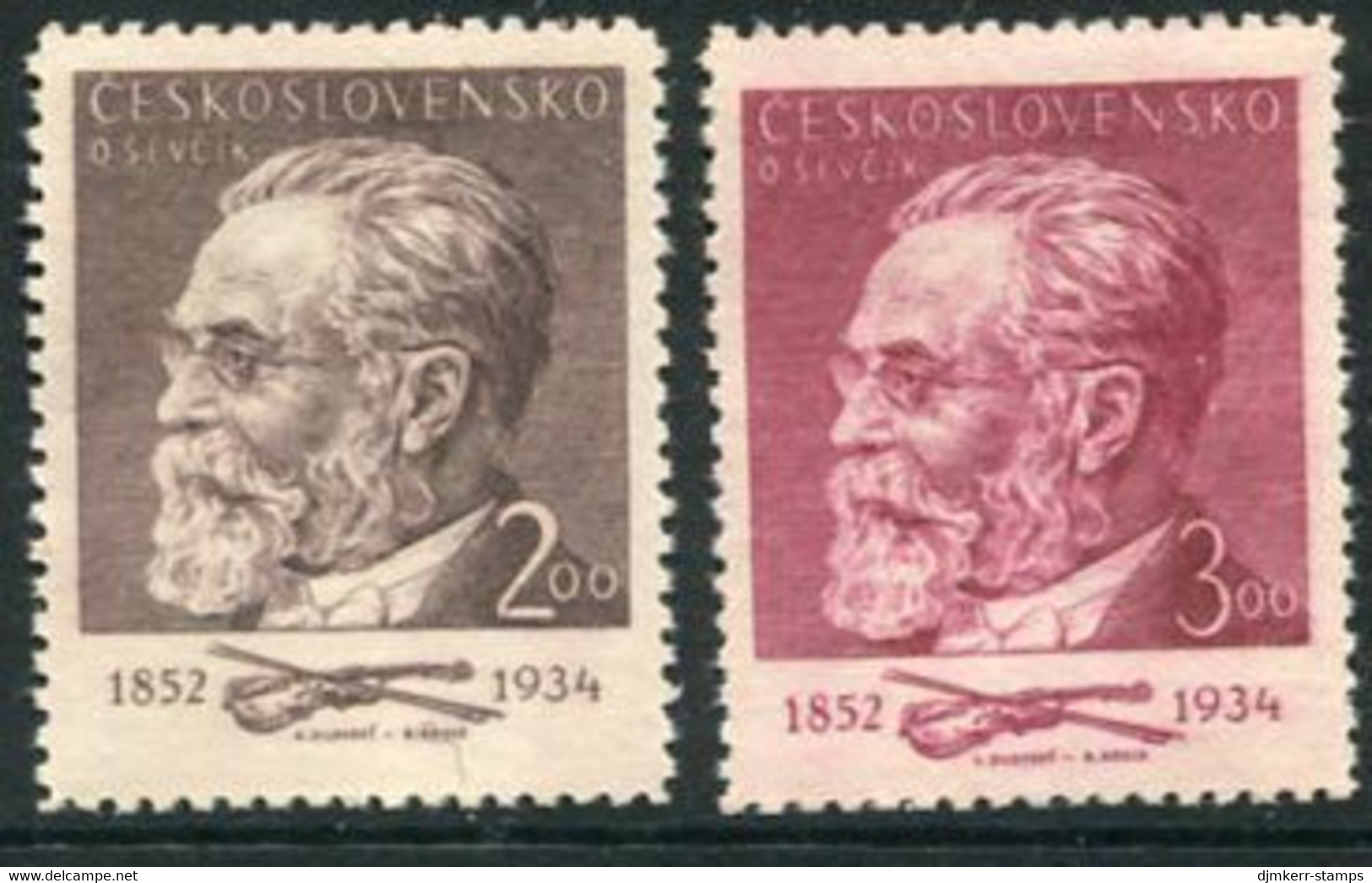 CZECHOSLOVAKIA 1952 Sevcik Centenary  MNH / **.  Michel 715-16 - Unused Stamps