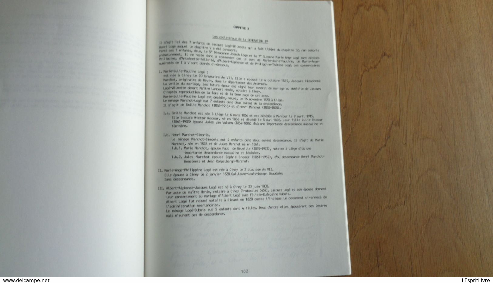 ELEMENTS POUR UNE GENEALOGIE DE LA FAMILLE Logé De Fosses à Ciney Régionalisme Généalogie Namur Bruxelles Ronchinne