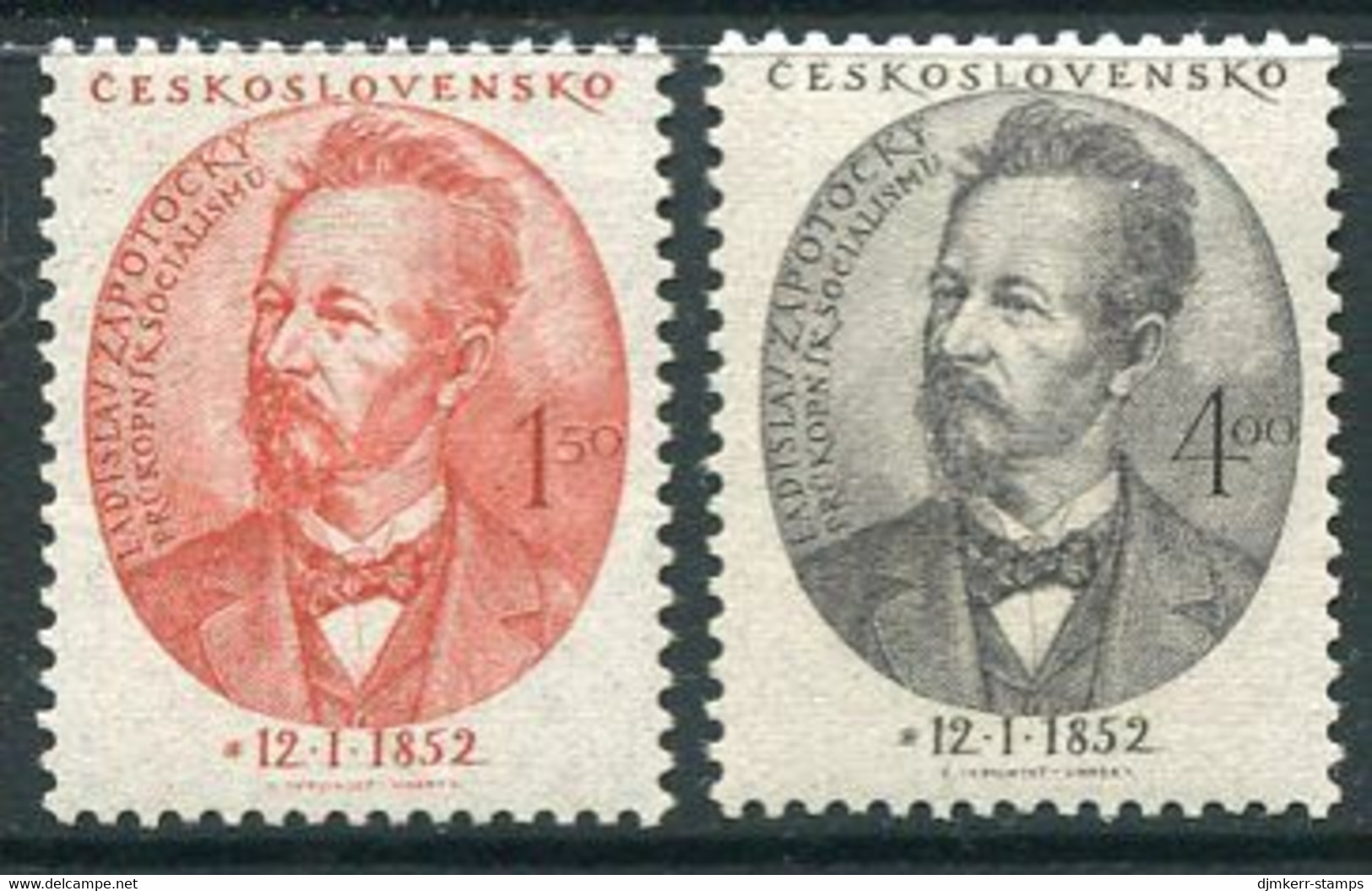 CZECHOSLOVAKIA 1952 Zapotocky Centenary MNH / **.  Michel 701-02 - Unused Stamps