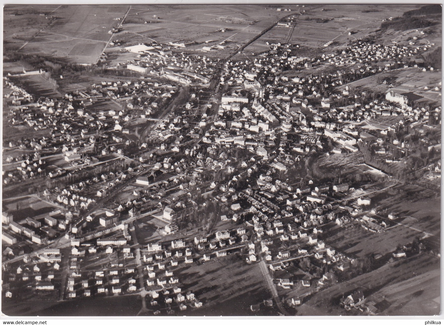 Flugaufnahme Von Frauenfeld Auf Ballonflugkarte Gelaufen Von Stettfurt Nach Weinfelden - Frauenfeld