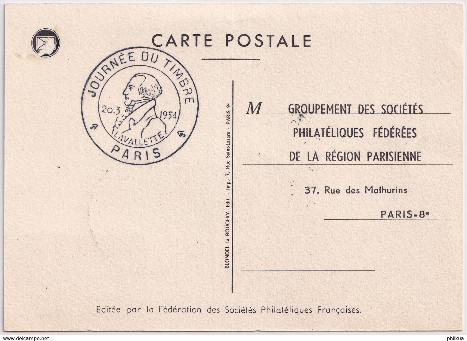 MiNr. 995 Frankreich1954, 20. März. Tag Der Briefmarke - Journée Du Timbre 1954 - Giornata Del Francobollo