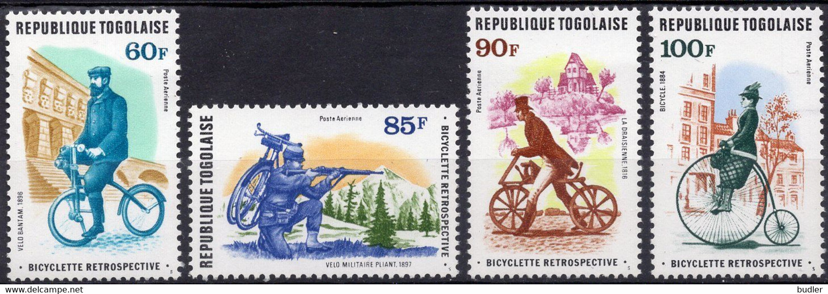 TOGO :1978: Y.LP/PA 352-55*** Postfris/neufs/MNH : HISTORY Of The BYCICLE, BANTAM,DRAISIENNE, - Cycling
