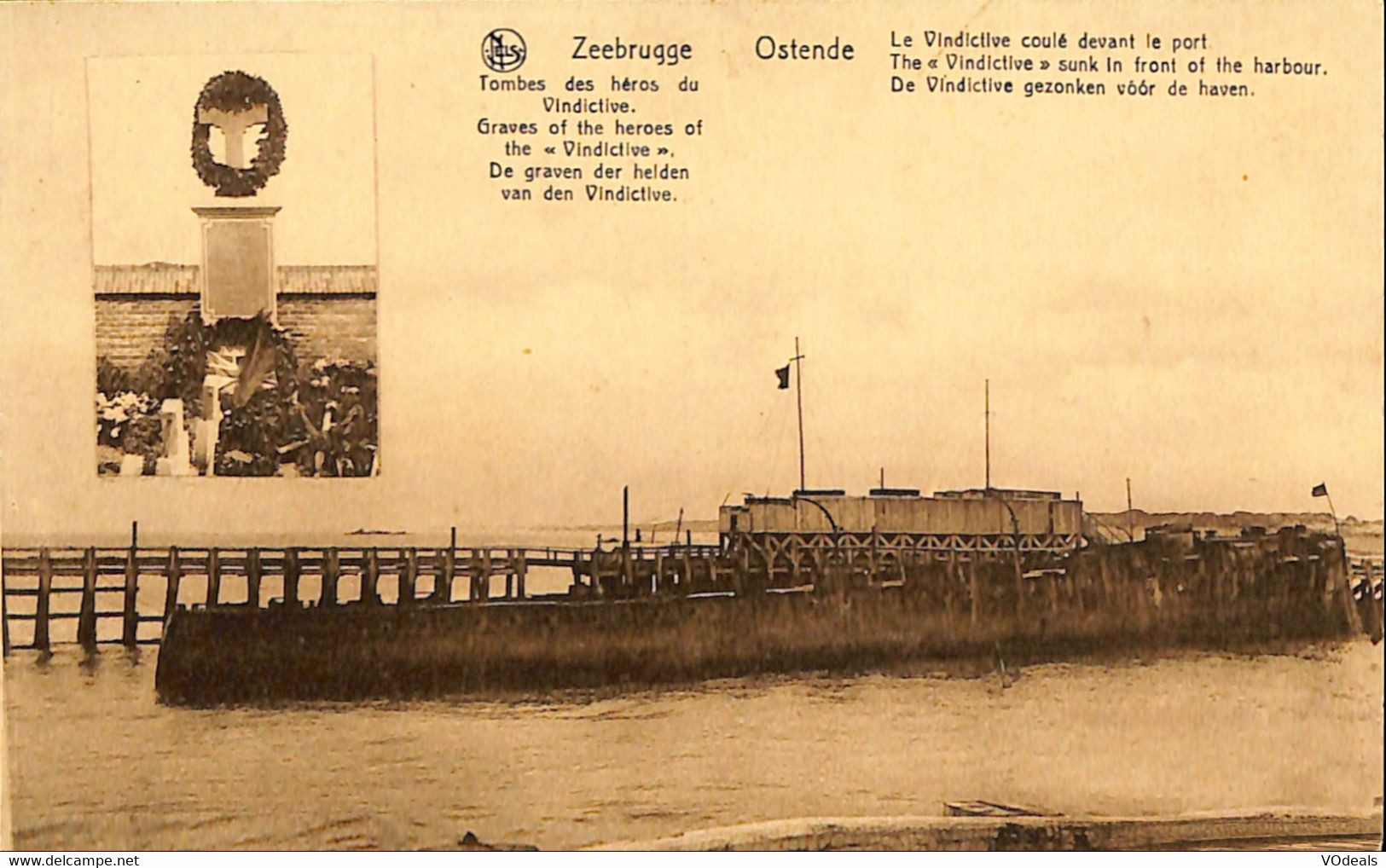 036 285 - CPA - Belgique - Zeebrugge - Tombes Des Héros - Ostende - Le Vindiclive - Zeebrugge