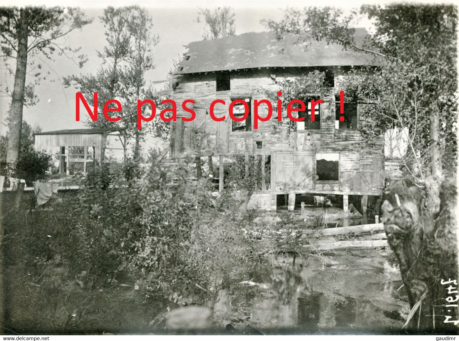 PHOTO FRANÇAISE - LE MOULIN DE LA FERME DES WACQUES PRES DE SOUAIN - PERTHES MARNE - GUERRE 1914 1918 - 1914-18