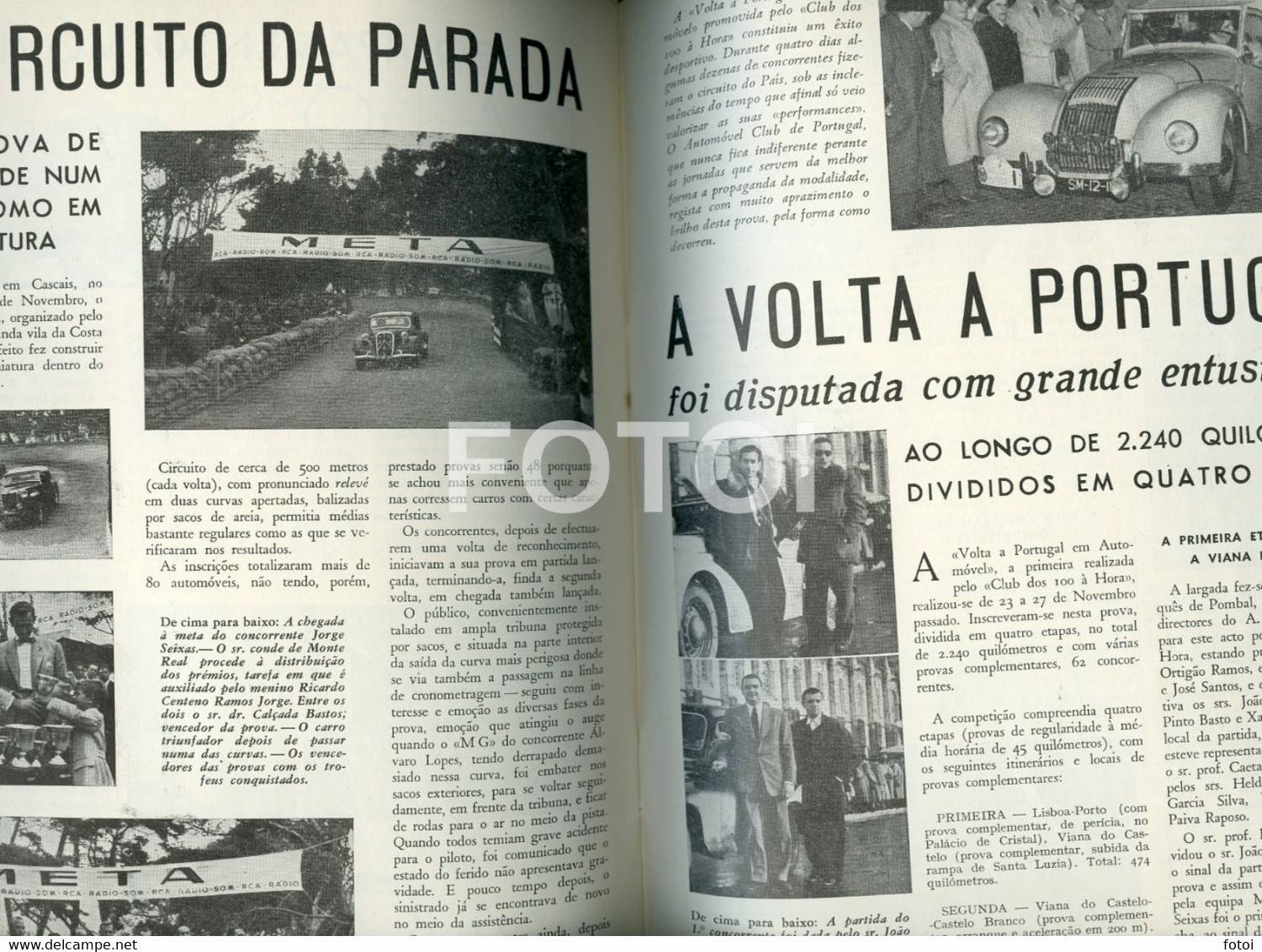 1949 CARRERA MADRID COCHES GP ESPANA CIRCUITO DA PARADA VOLTA REVISTA  ACP AUTOMOVEL CLUB PORTUGAL - Revues & Journaux