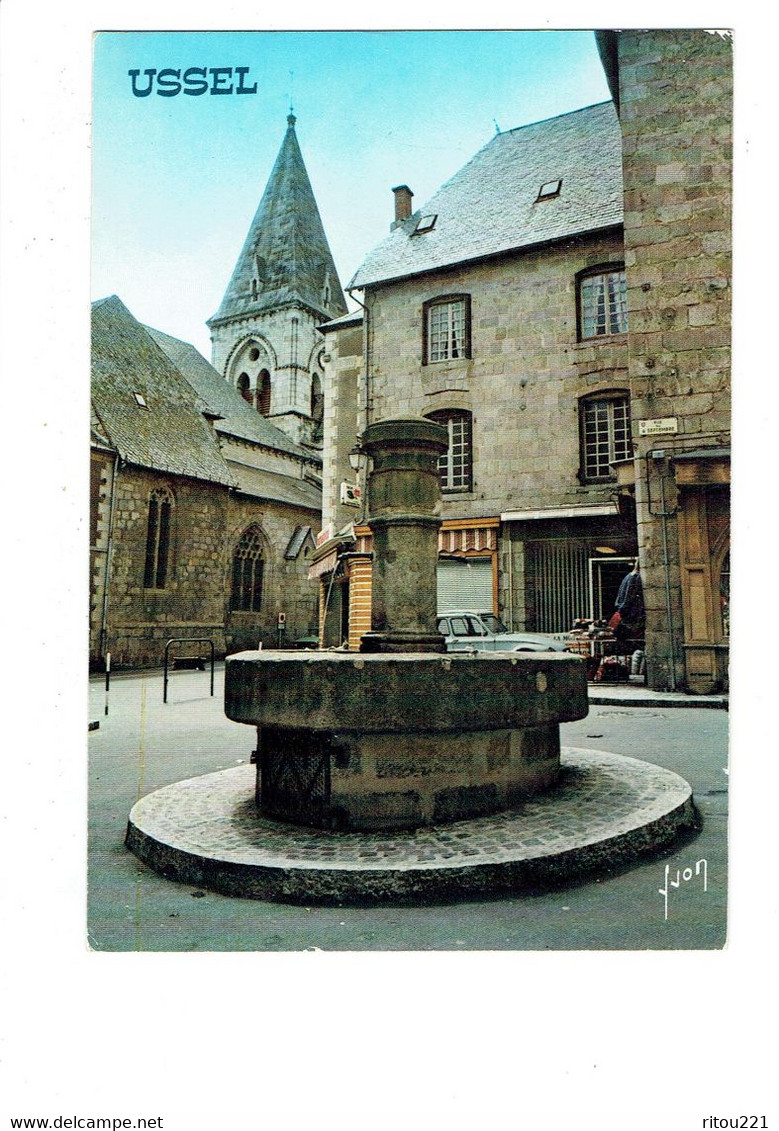 Cpm - 19 - Ussel - Vieille Fontaine - 10190039 Yvon - Magasin Voiture - Ussel