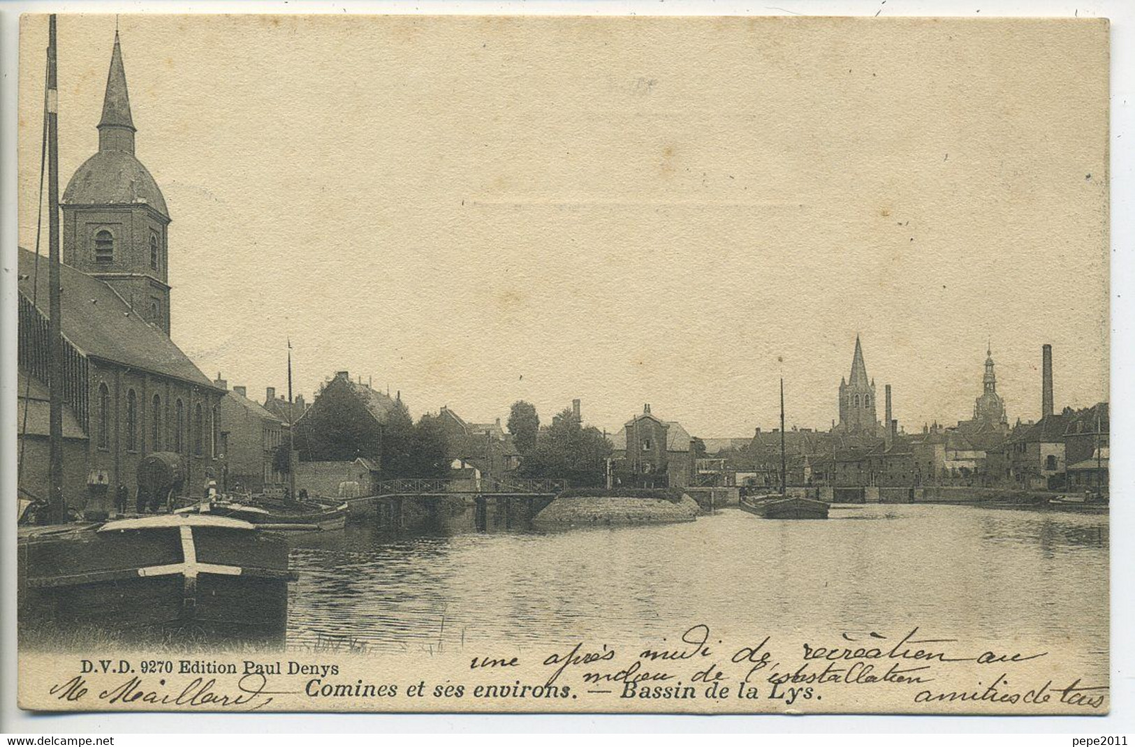 CPA Belgique Hainaut COMINES Et Ses Environs Bassin De La Lys - Péniches Attelage - Komen-Waasten