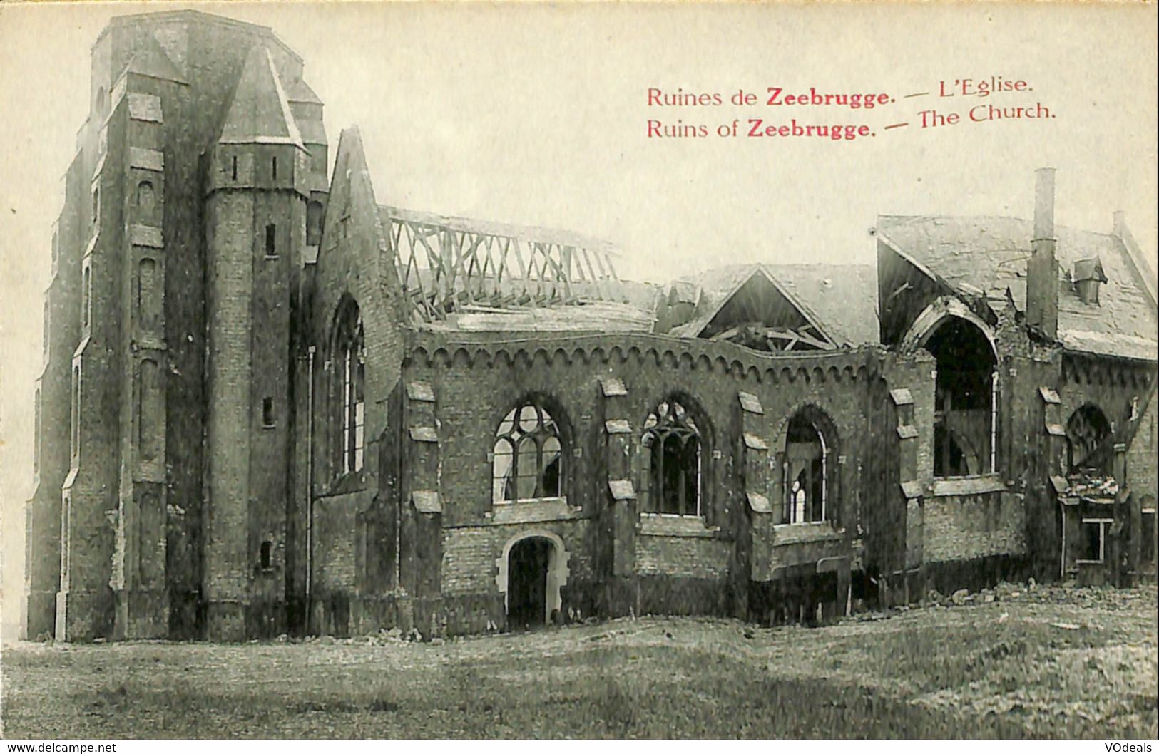 036 322 - CPA - Belgique - Zeebrugge - Ruines De Zeebrugge - L'Eglise - Zeebrugge