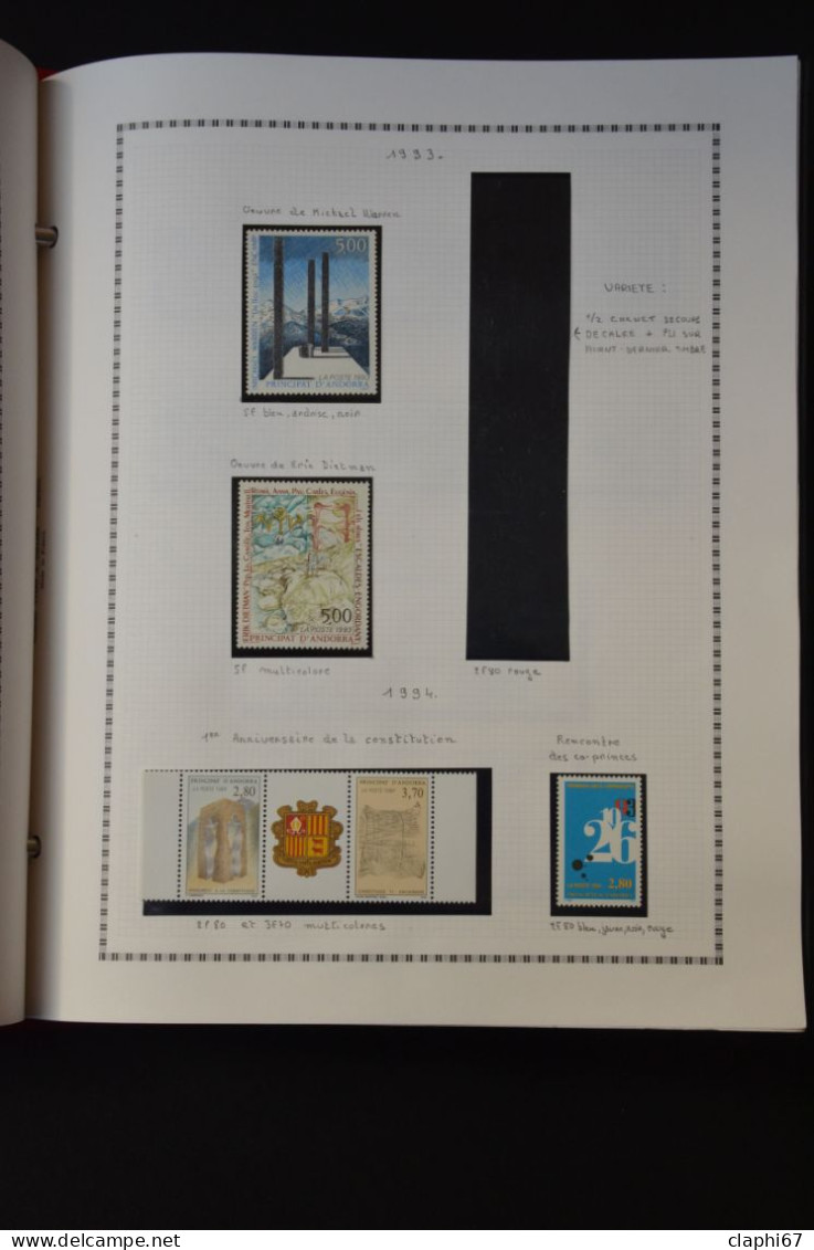 Andorre français collection en album  de 1961 à 2000, tous les timbres sont neufs ** MNH voir scans et descriptions