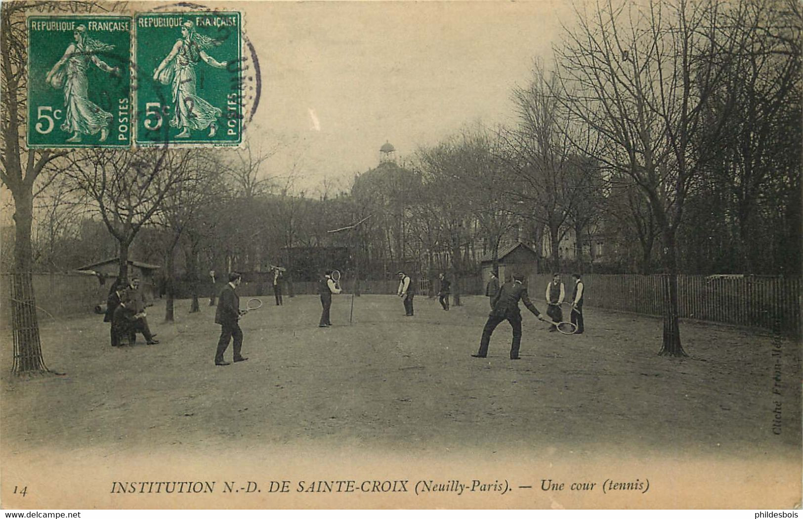 PARIS INSTITUTION N.D De SAINTE CROIX (neuilly-paris)  Un Cour De Tennis - Onderwijs, Scholen En Universiteiten