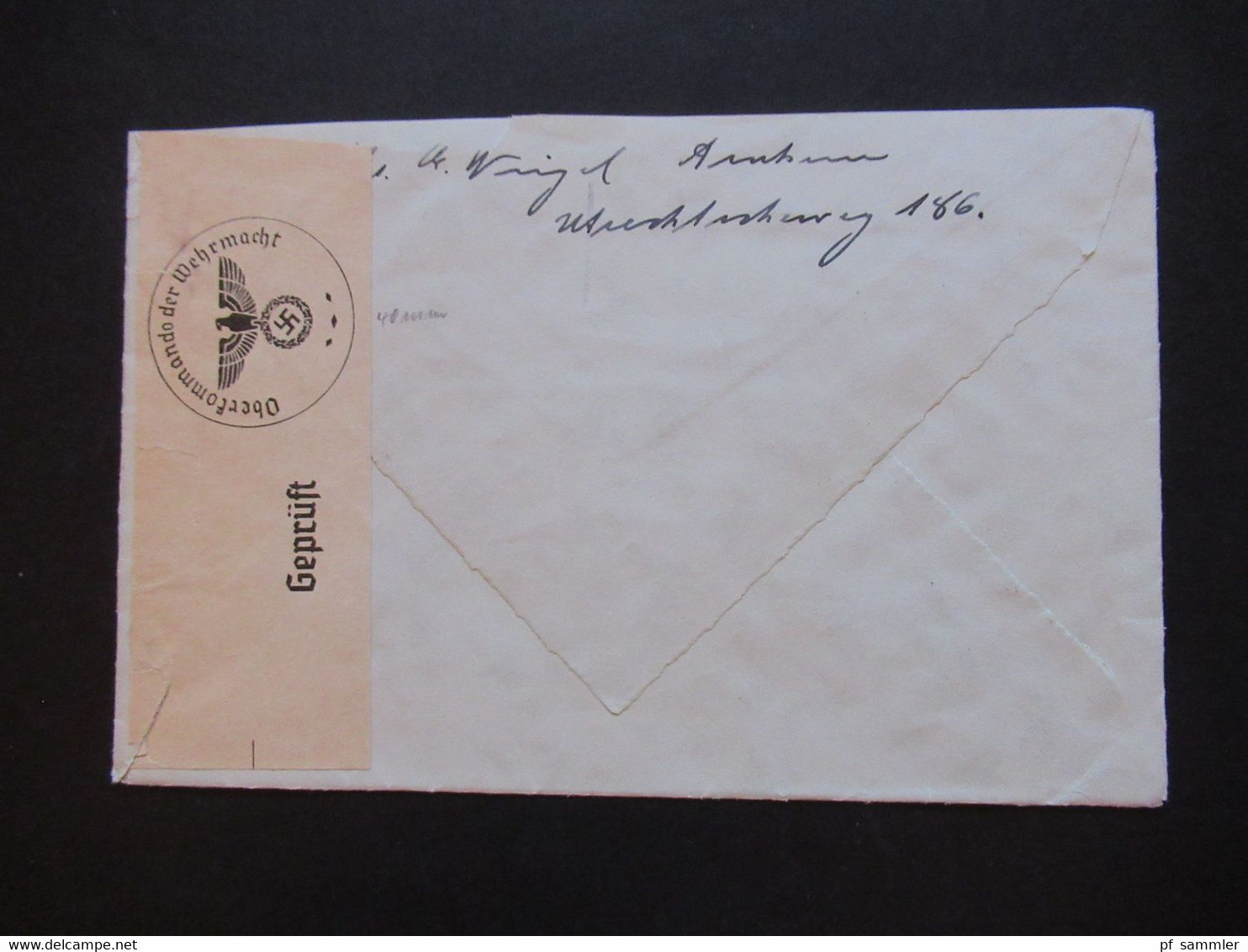 Niederlande 1939 OKW Zensurbeleg Zensurstreifen Geprüft Stempel Arnhem Station - Storia Postale