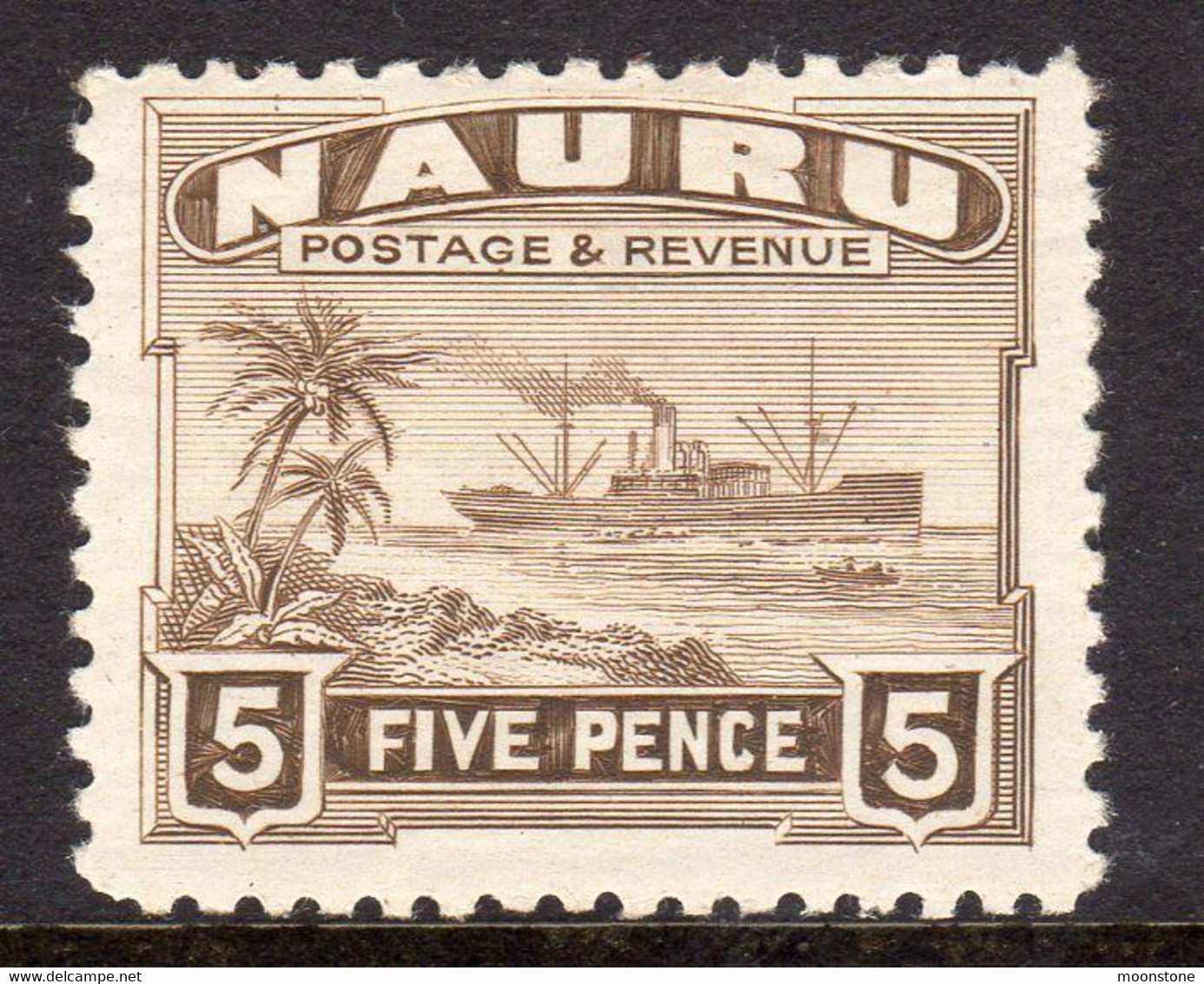 Nauru 1937-48 Australian Mandate Shiny Paper 5d Brown, MNH, SG 33B (BP) - Nauru