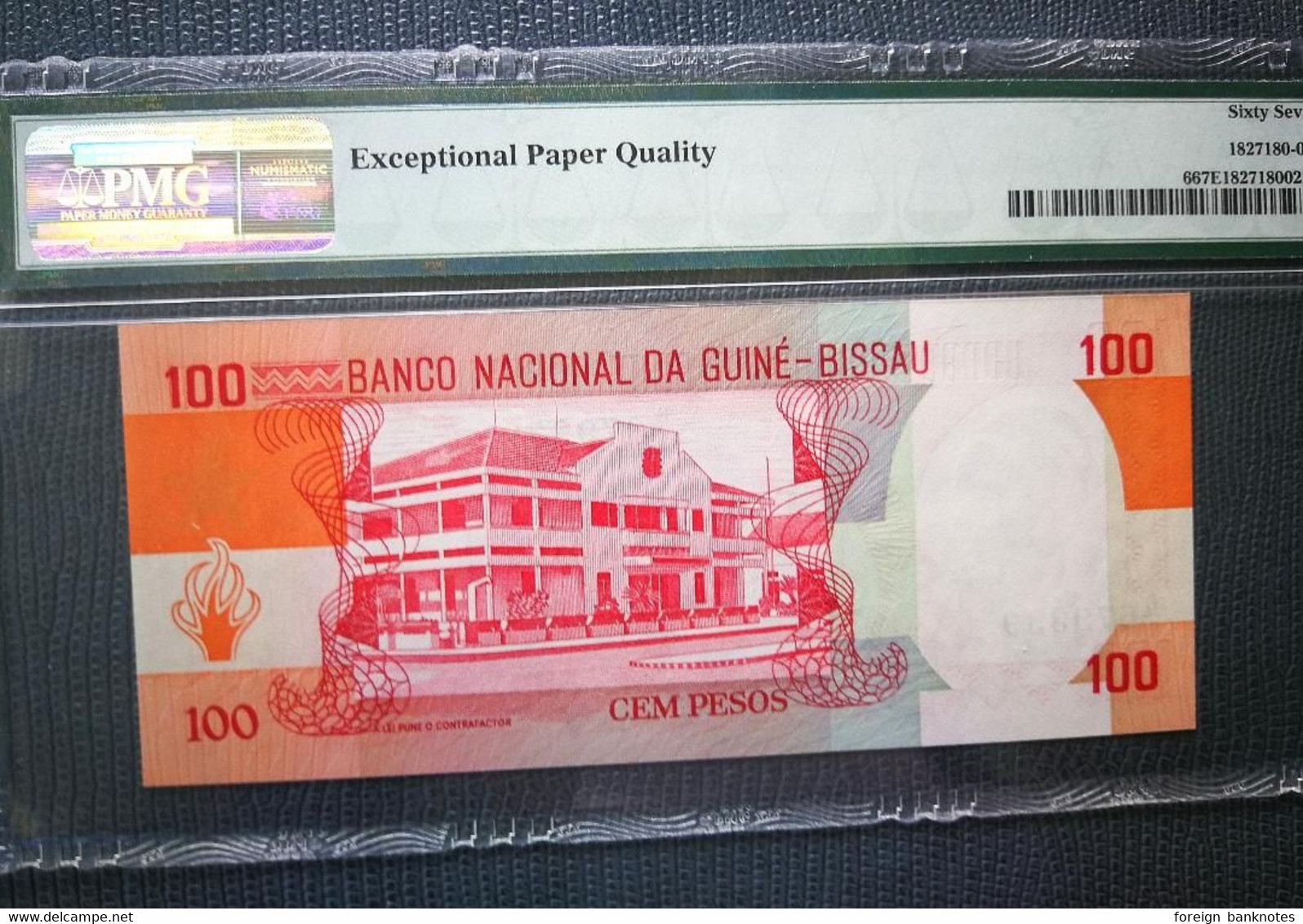 ️ Highest Grading ️ Guinea Bissau 100 Pesos 1983  P-6  PMG 67 ️ GEM UNC EPQ ️ - Guinea-Bissau