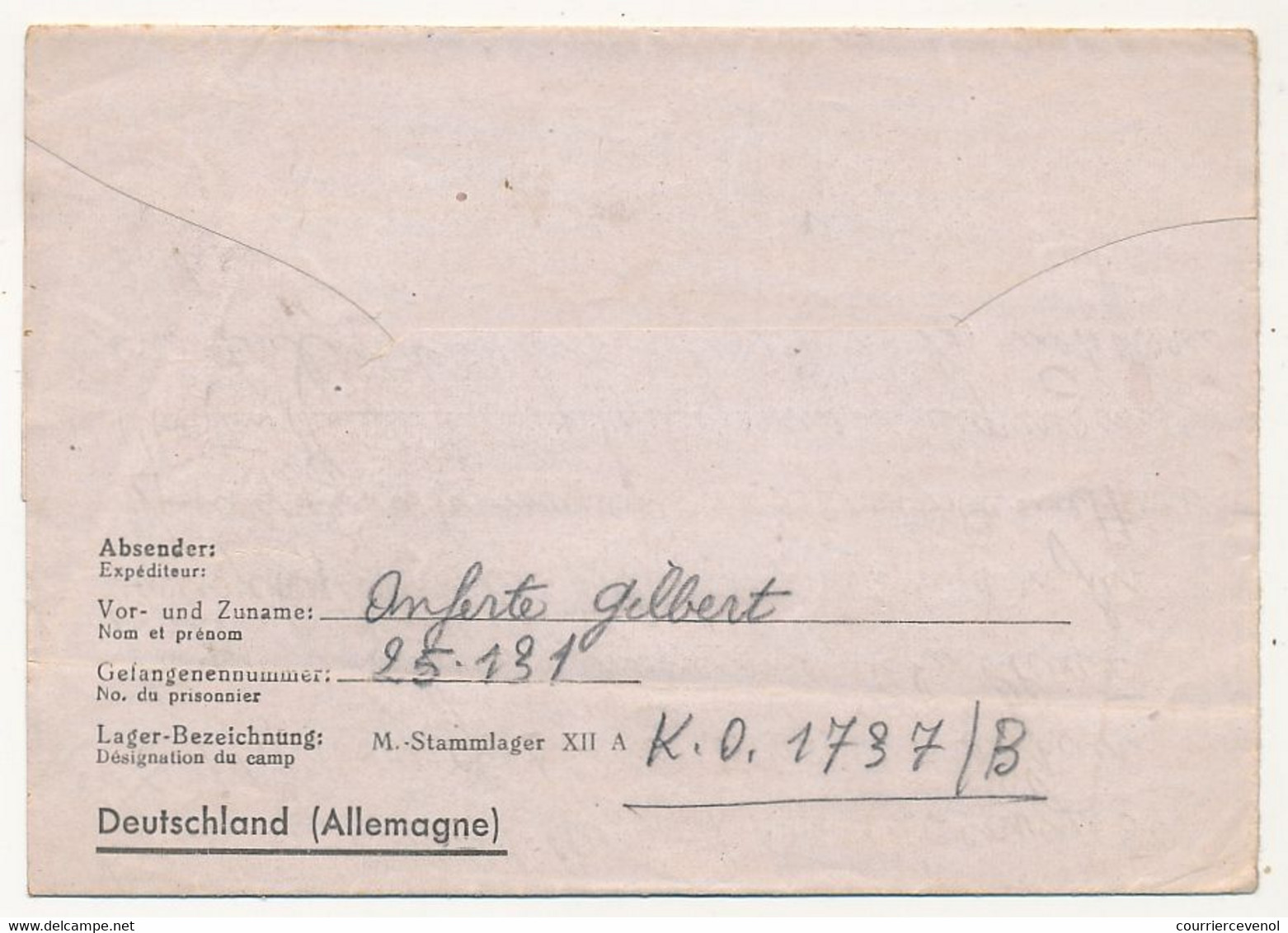 FRANCE - Correspondance Des PG - Du Stalag XII A - Censeur Geprüft 3 - 1942 - WW II