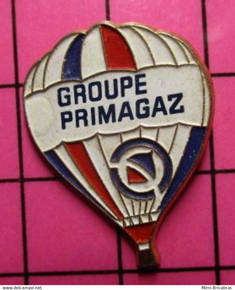 412b Pin's Pins / Beau Et Rare / THEME : MONTGOLFIERES / BALLON LIBRE TRICOLORE GROUPE PRIMAGAZ - Montgolfières