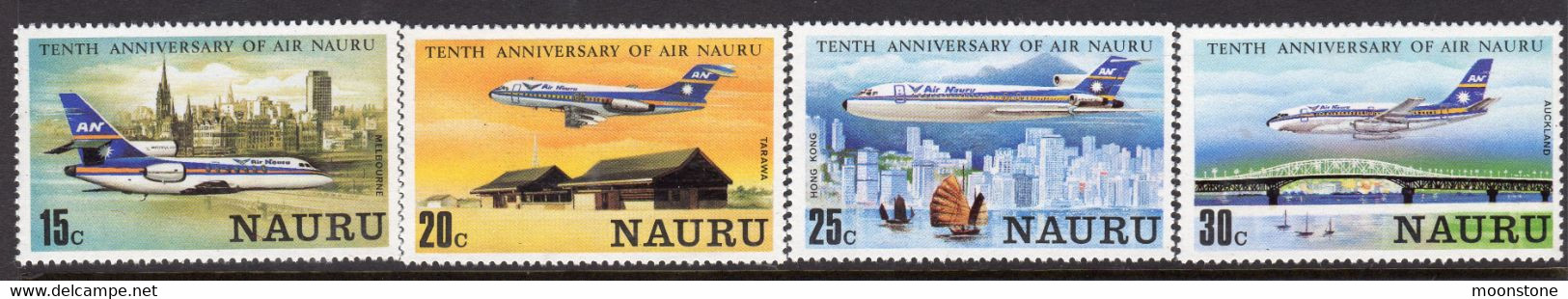 Nauru 1980 10th Anniversary Of AIr Nauru Set Of 4, MNH, SG 220/3 (BP) - Nauru