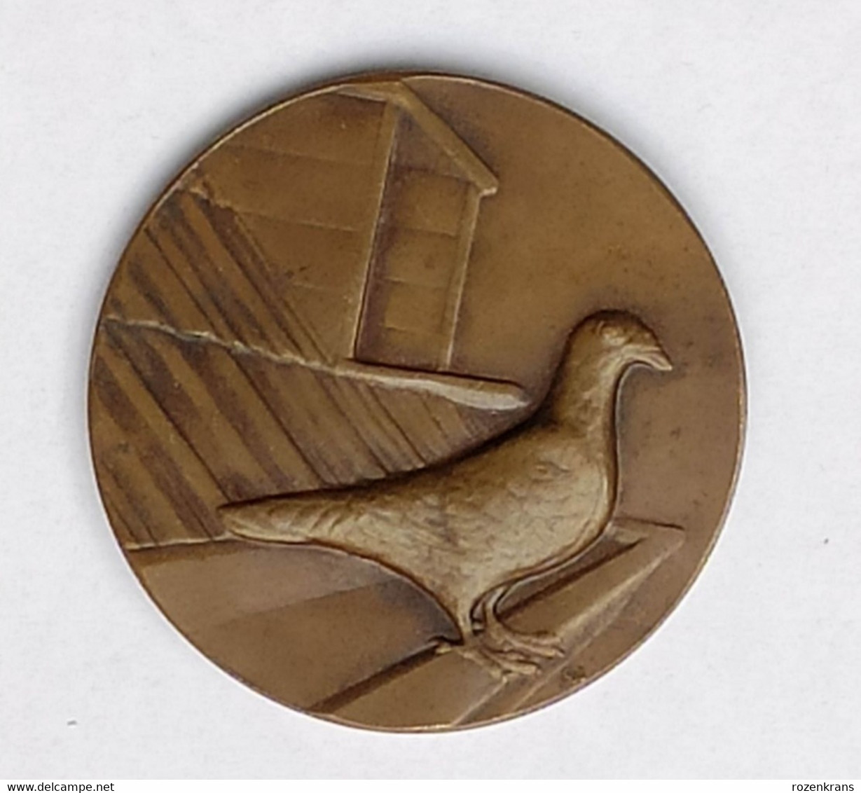 Ancienne Medaille Old Medal 1928 Bronze Brons Pigeon Duif CRA Colombophile Paloma A. Matthijssens - Autres & Non Classés