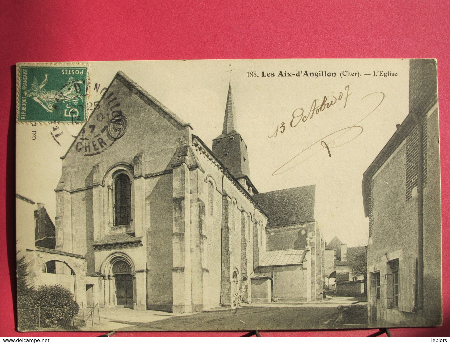 18 - Les Aix D'Angillon - L'Eglise - CPA 1907 En Très Bon état - R/verso - Les Aix-d'Angillon