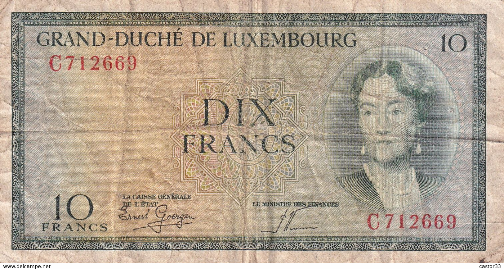 Luxembourg, Grand Duché, 10 Francs - Lussemburgo