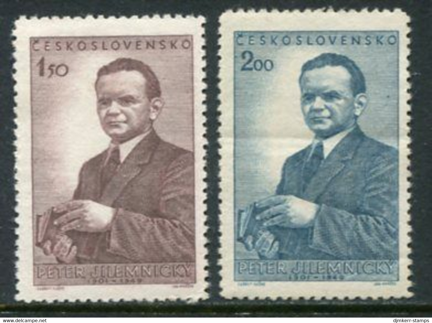 CZECHOSLOVAKIA 1951 Jilemnicky Birth Anniversary MNH / **.  Michel 699-700 - Nuevos