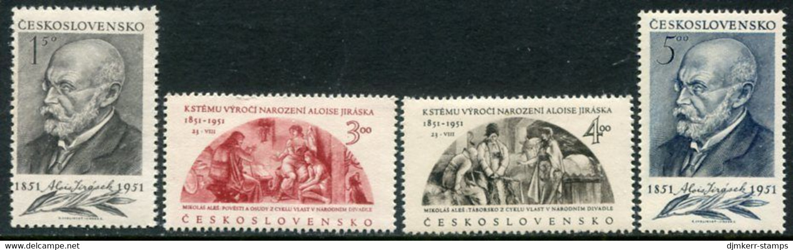 CZECHOSLOVAKIA 1951 Jirasek Centenary MNH / **.  Michel 684-87 - Neufs