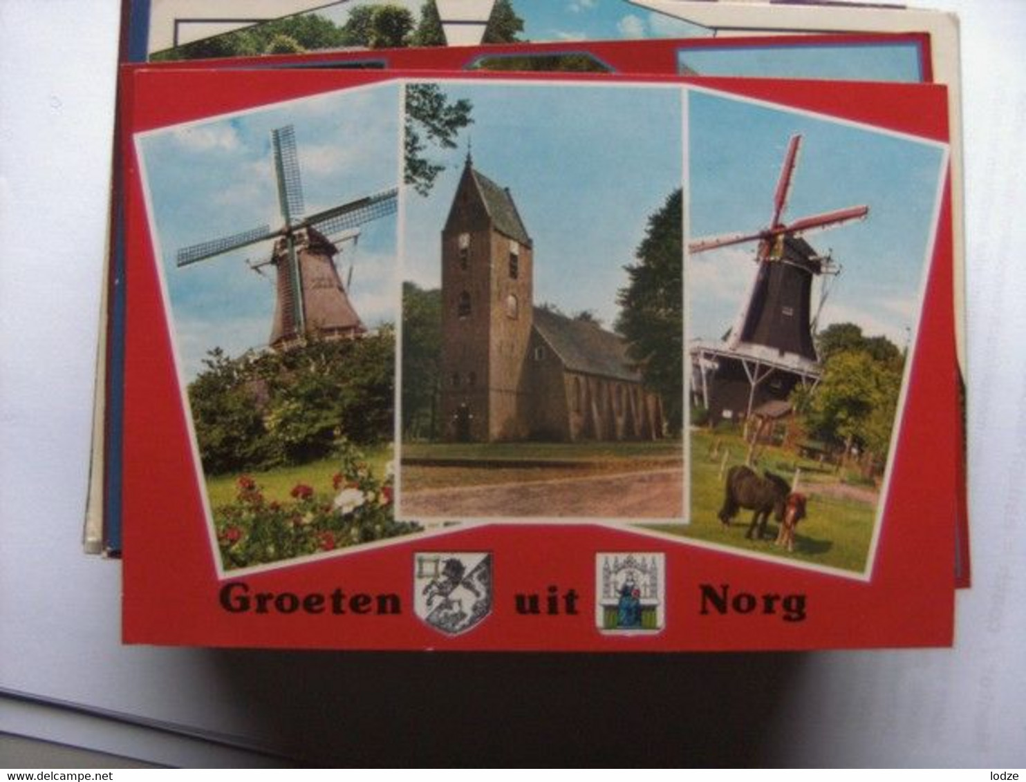 Nederland Holland Pays Bas Norg Met Kerk Tussen Molens - Norg