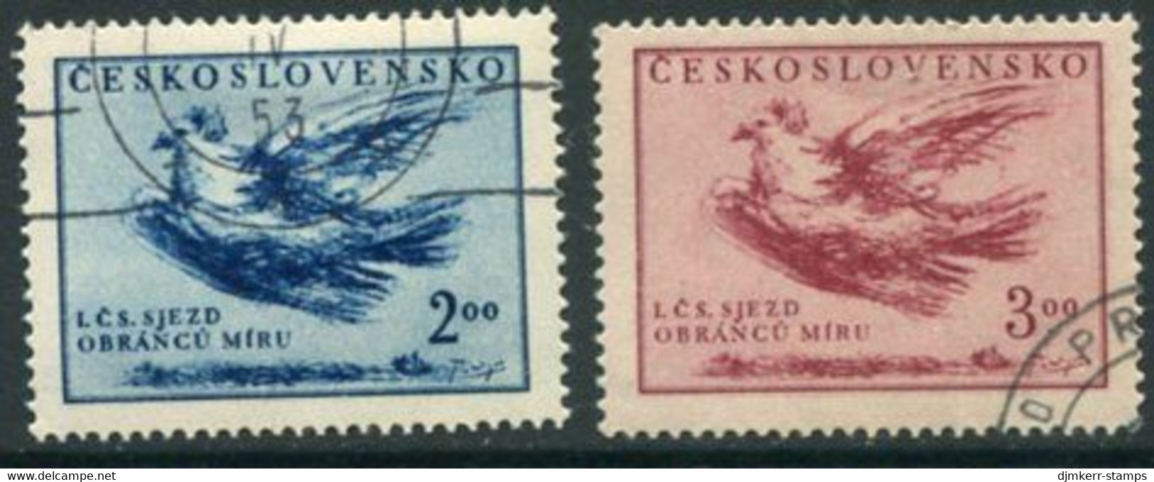 CZECHOSLOVAKIA 1951 Peace Congress Used.  Michel 643-44 - Used Stamps