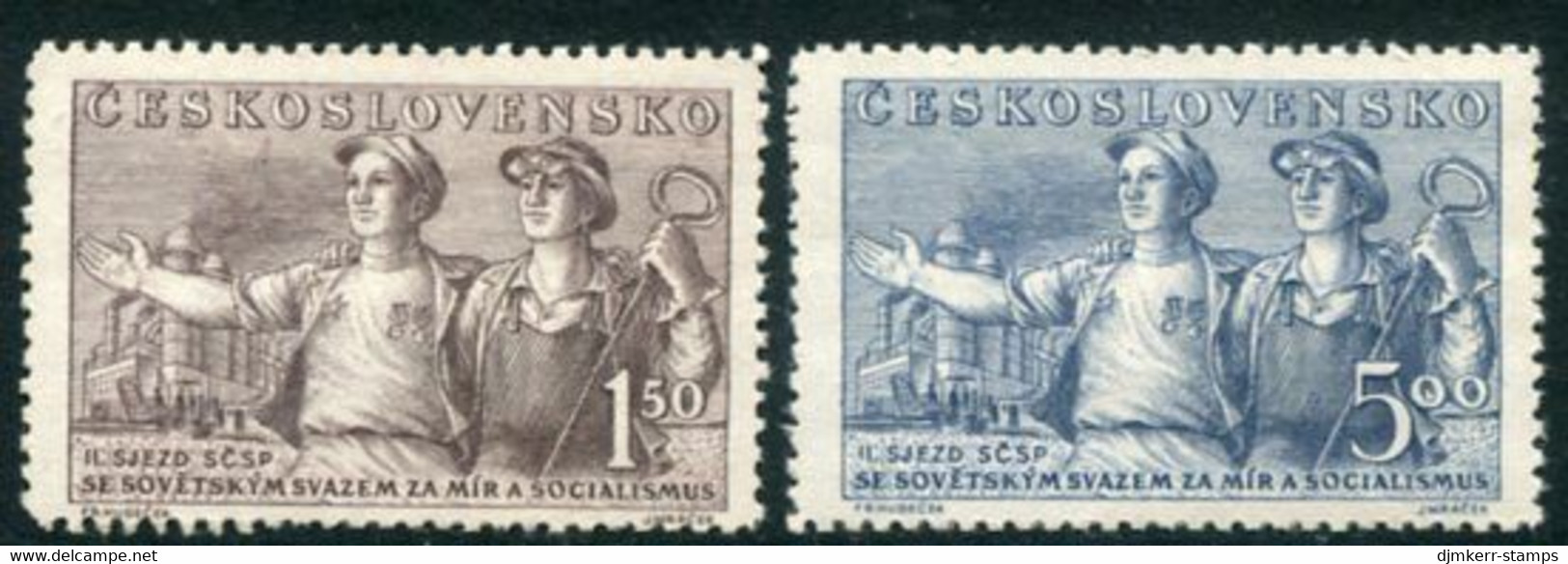 CZECHOSLOVAKIA 1950 Warsaw Peace Congress MNH / **.  Michel 641-42 - Unused Stamps