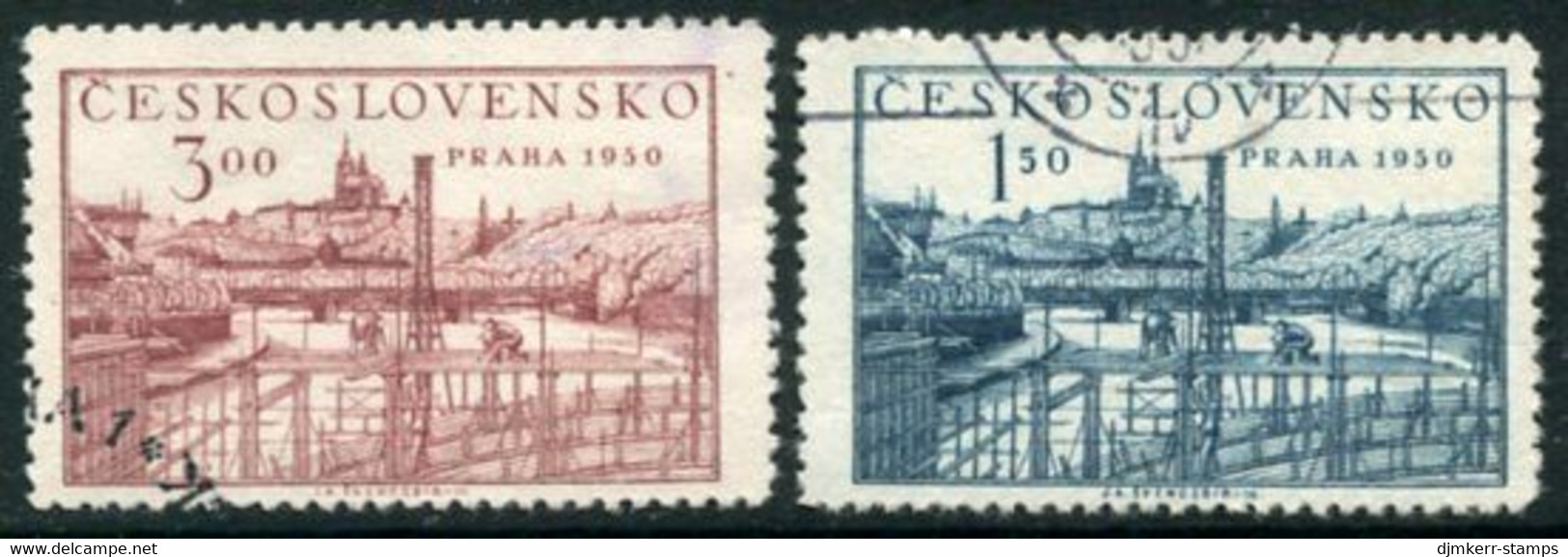 CZECHOSLOVAKIA 1950 Prague Philatelic Exhibition  Used.  Michel 638A-39A - Used Stamps