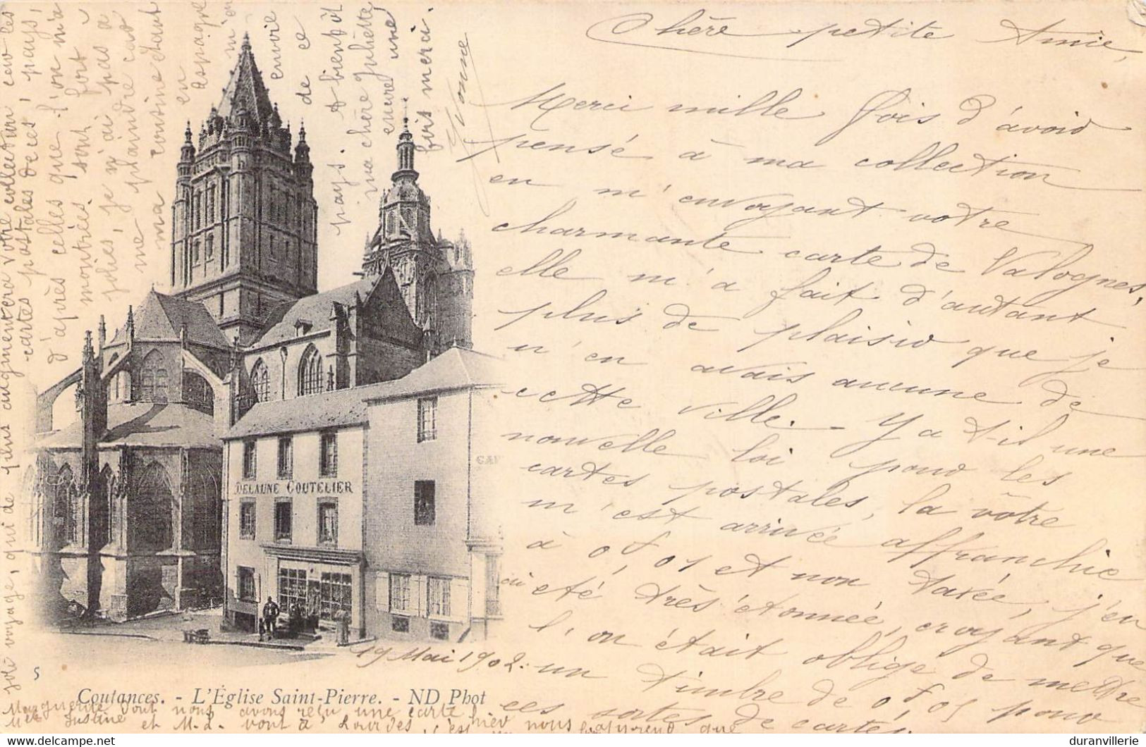 50 - Coutances - L'église Saint Pierre - Editeur: ND Phot N°5 (coutelier) 1902 - Coutances