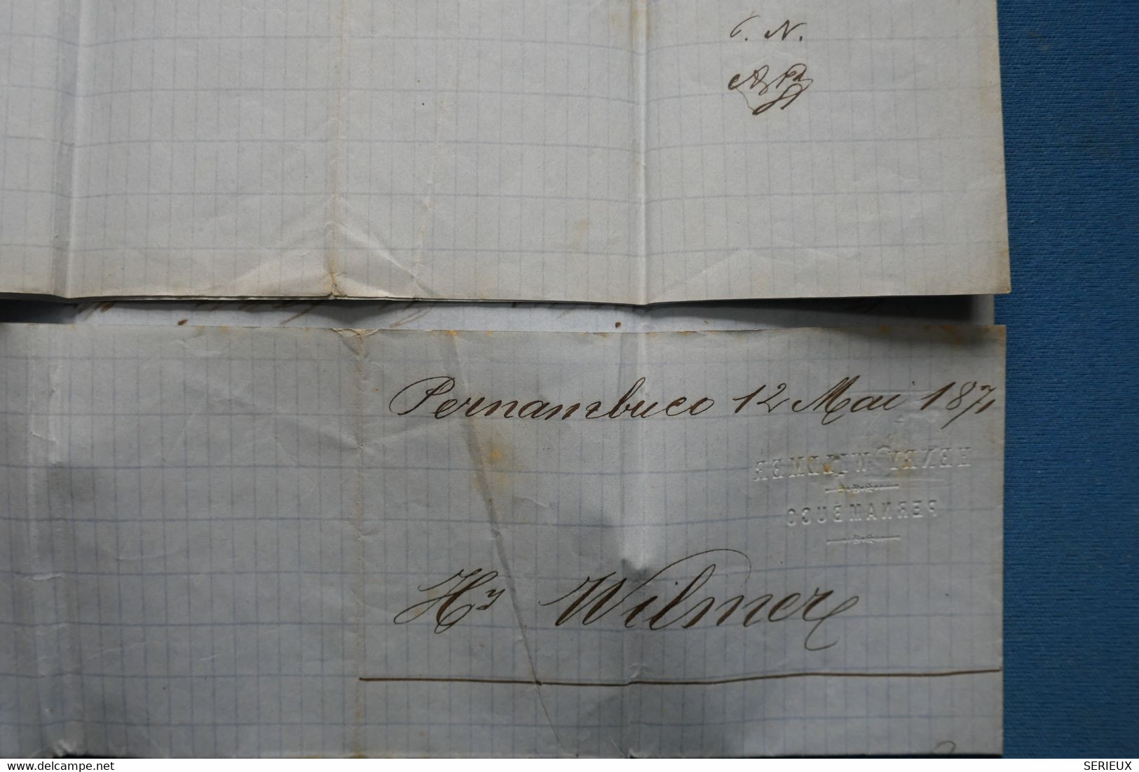 AE 6  BRAZIL  BELLE  LETTRE RARE  12 5  1864  PERNAMBUCO  POUR BORDEAUX FRANCE  +  + AFF. INTERESSANT - Voorfilatelie