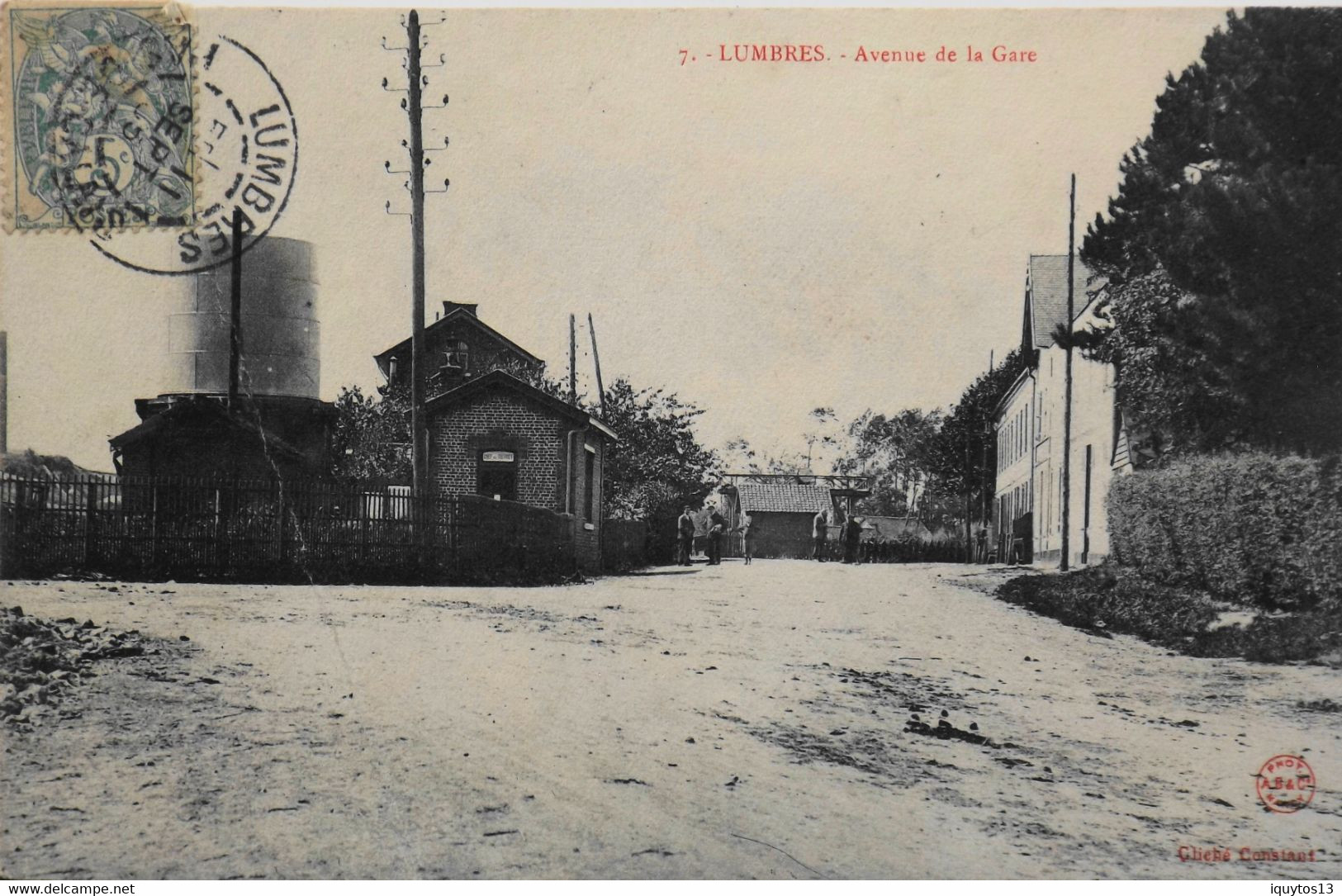 CPA. - [62] Pas De Calais > LUMBRES AVENUE DE LA GARE - Beau Cachet De La Poste Daté 11.9.1905 - BE - Lumbres