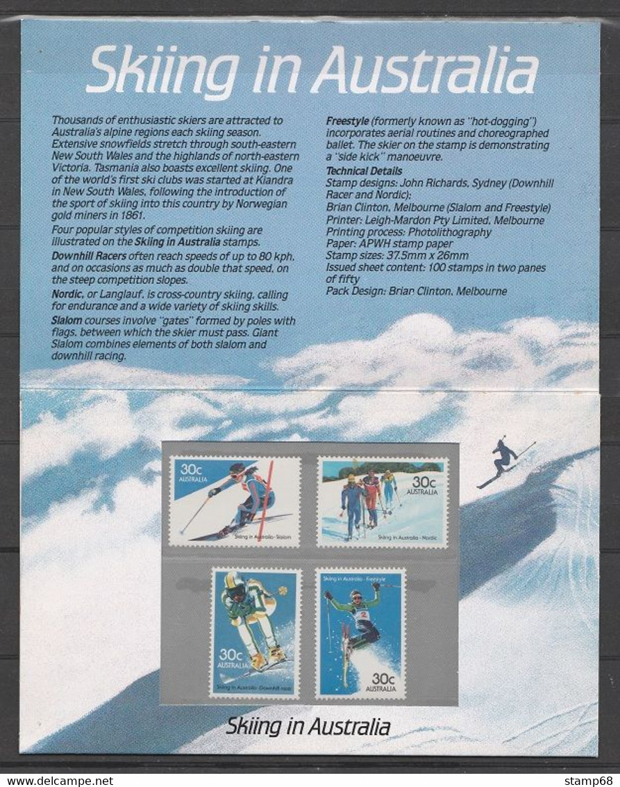 Australia Mi 875-78 Presentation Skiing In Australia 1984 - Presentation Packs