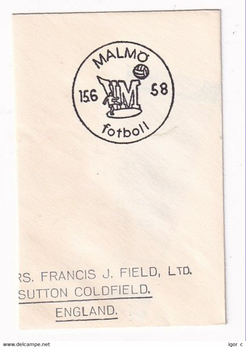 Sweden 1958 Cancellation: Football Fussball Soccer Calcio Fifa World Cup; Malmö 15.06. Cancellation (Germany  N.Ireland) - 1958 – Suecia