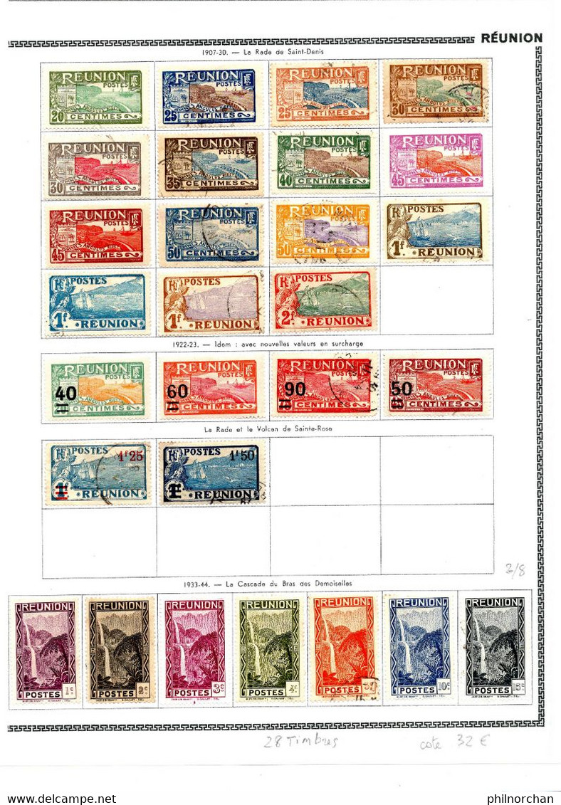 Colonies Françaises Réunion 1891/1945  110 Timbres Différents 10,50 €   (cote 158,80 €  110 Valeurs) - Used Stamps