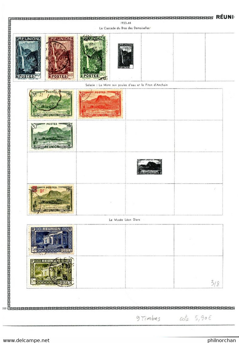 Colonies Françaises Réunion 1891/1945  110 Timbres Différents 10,50 €   (cote 158,80 €  110 Valeurs) - Used Stamps