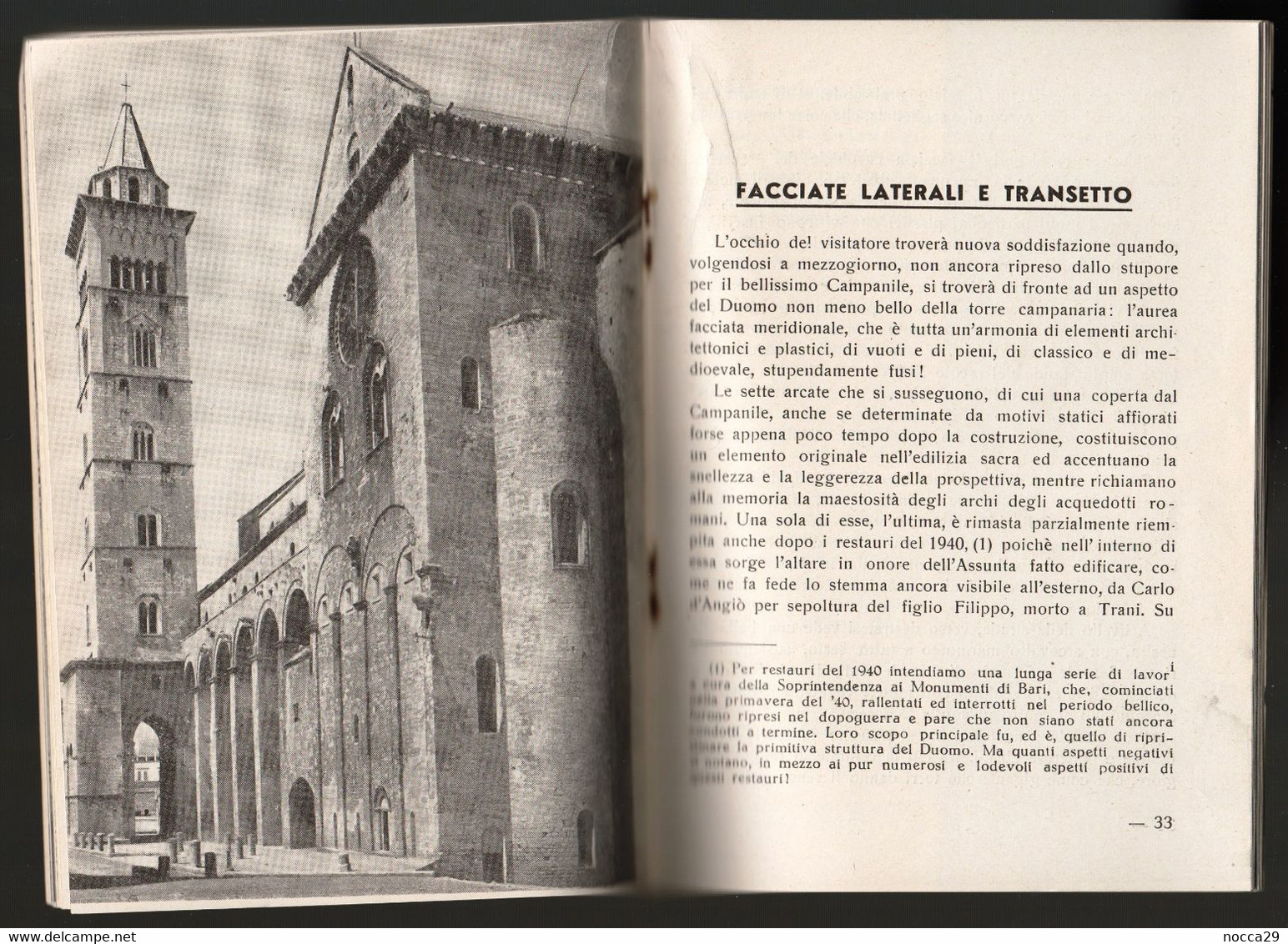 LIBRETTO TURISTICO DEL 1957 - GUIDA DEL DUOMO DI TRANI   (STAMP78) - Toerisme, Reizen