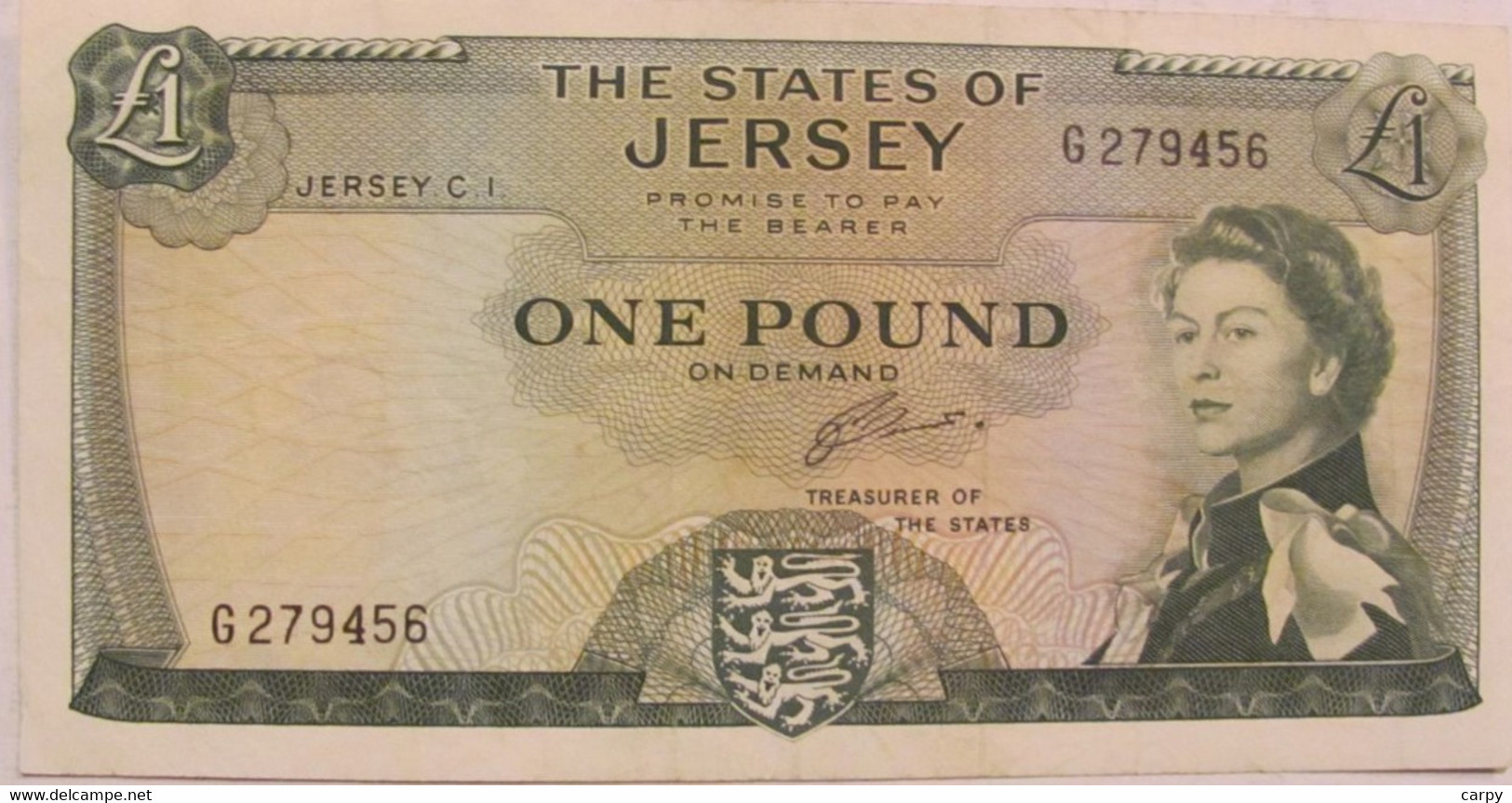 JERSEY Pound 1963 / Very Nice Looking / RARE - 1 Pond