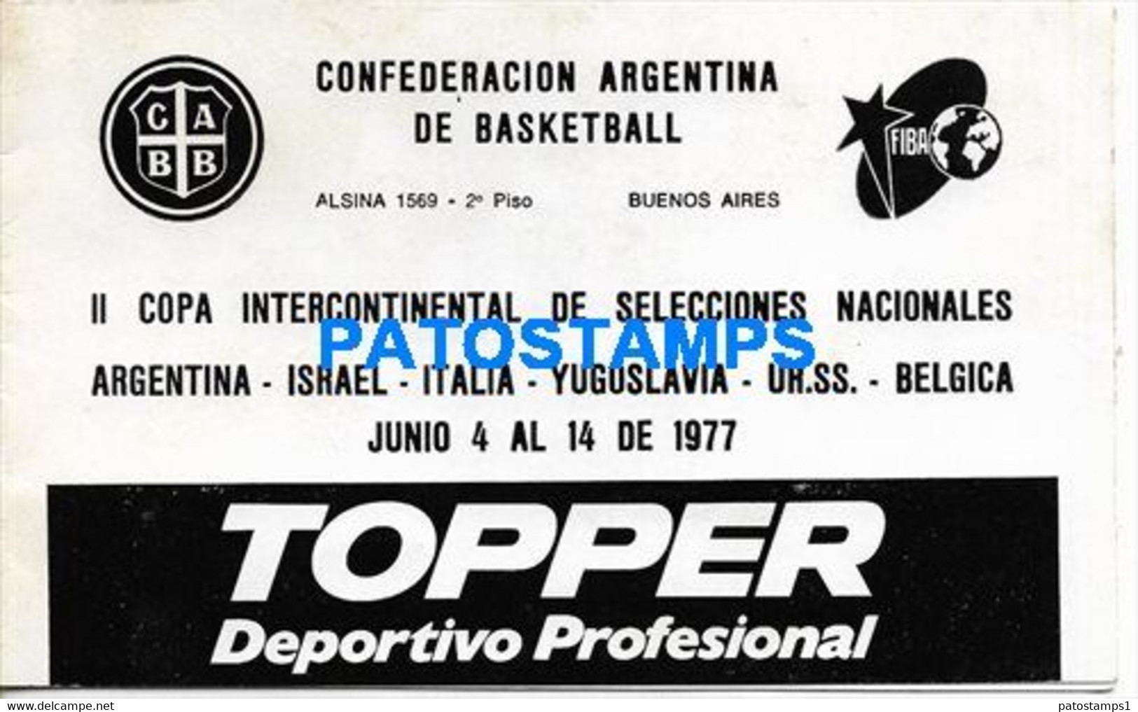 173067 ARGENTINA BUENOS AIRES CONFEDERACION DE BASKETBALL & PUBLICITY TOPPER NO POSTCARD - Sonstige & Ohne Zuordnung