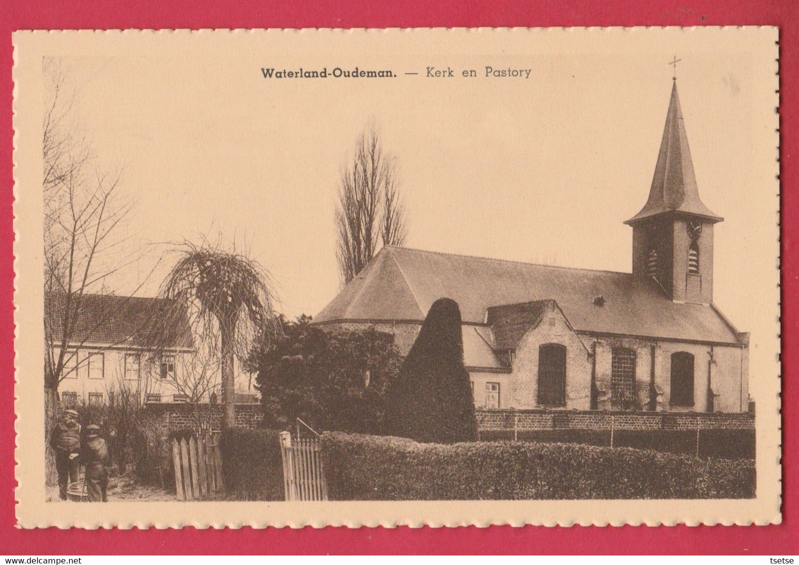 Waterland-Oudeman - Kerk En Pastory ( Verso Zien ) - Sint-Laureins