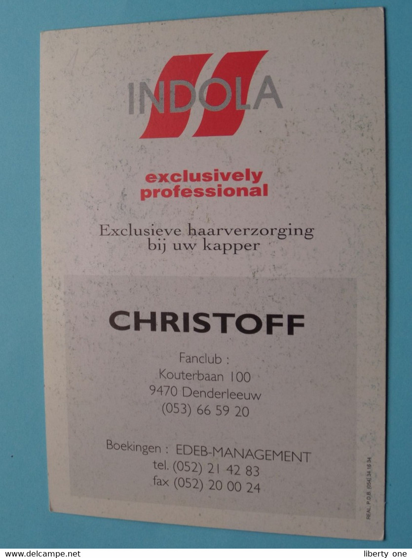 CHRISTOFF ( Gehandtekend ) Anno 19?? ( Zie/voir Photo ) INDOLA / Edeb Management ! - Singers & Musicians