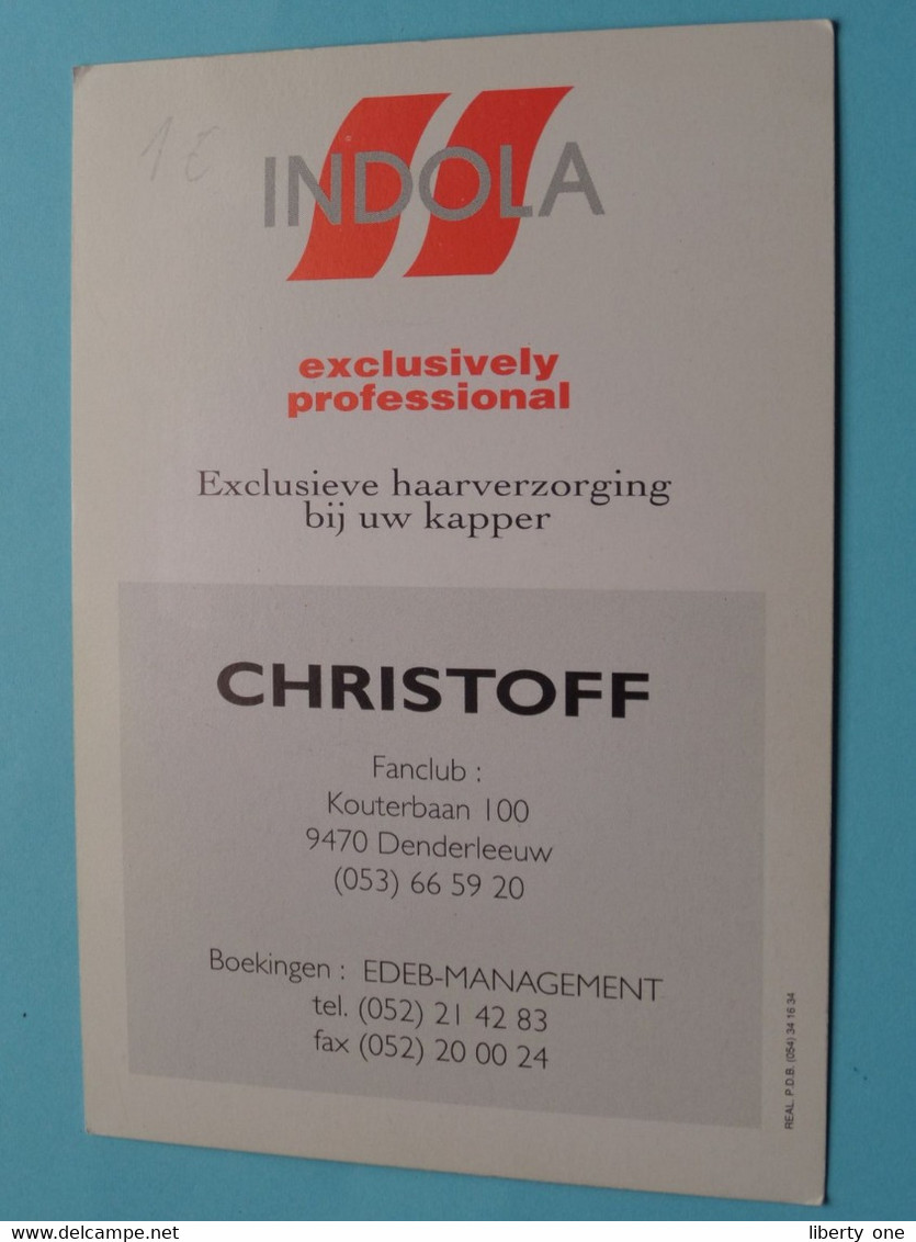 CHRISTOFF ( Gehandtekend ) Anno 19?? ( Zie/voir Photo ) INDOLA / Edeb Management ! - Singers & Musicians