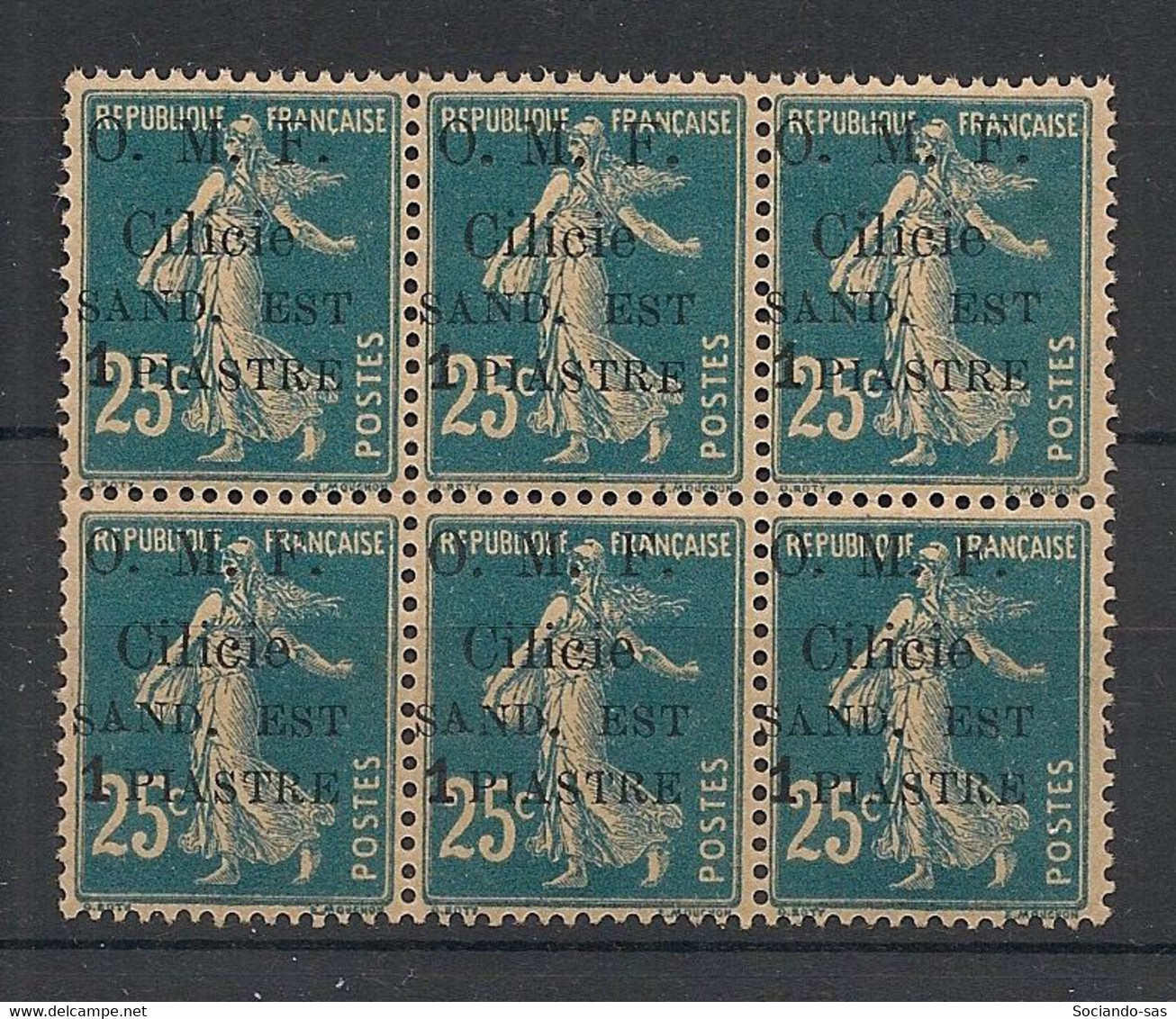 CILICIE - 1920 - N°Yv. 101 - Type Semeuse 2pi Sur 25c - Bloc De 6 - Neuf Luxe ** / MNH / Postfrisch - Ungebraucht