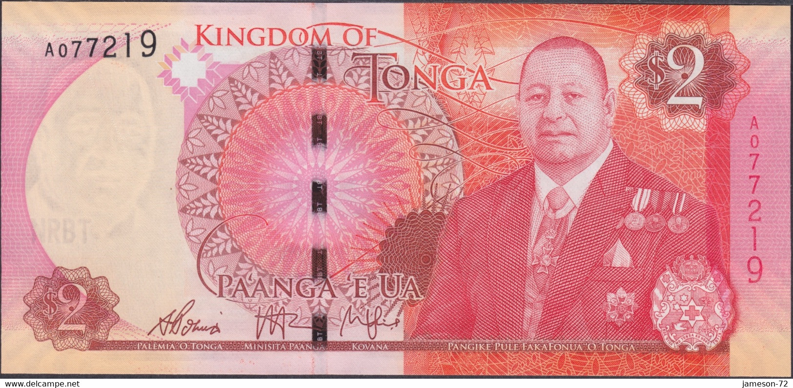 TONGA - 2 Pa'anga ND 2015 P# 44 Oceania Banknote - Edelweiss Coins - Tonga