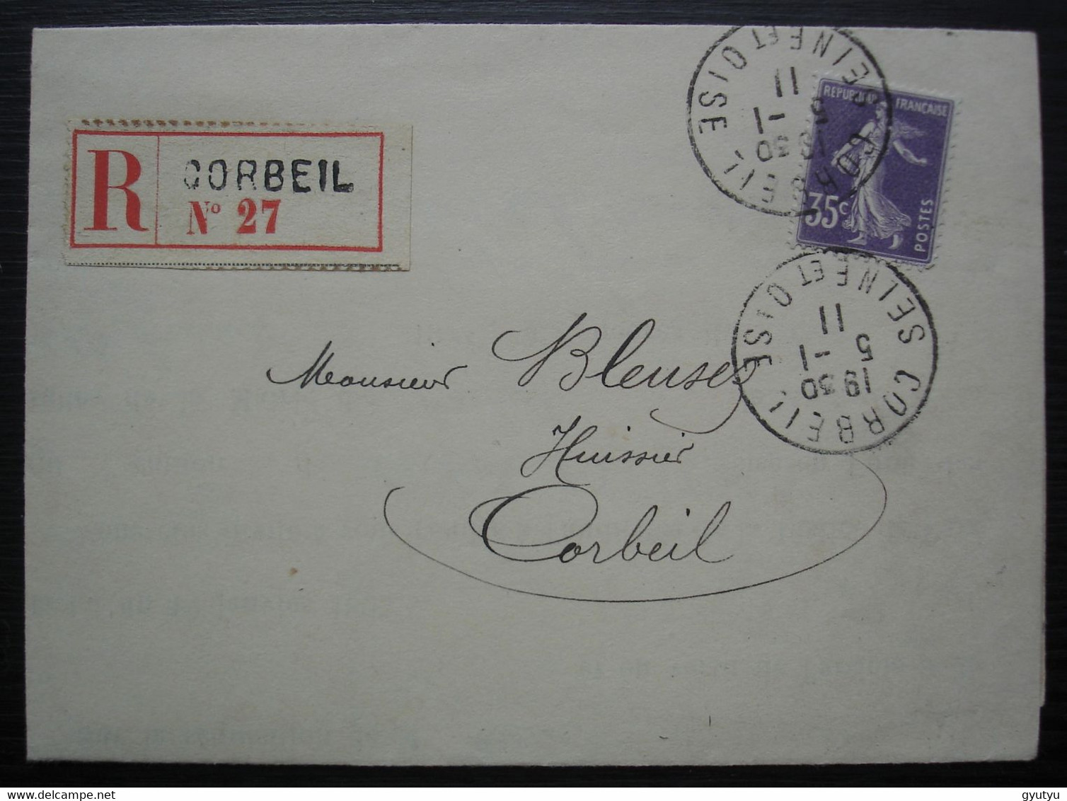 Corbeil Essonne 1911 Lettre Recommandée, Saisie-arrêt - 1877-1920: Semi-moderne Periode