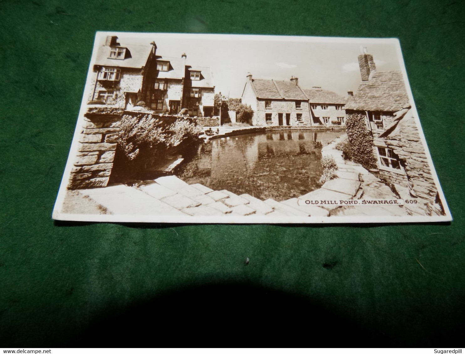 VINTAGE UK DORSET: SWANAGE Old Mill Pond Sepia 1935 Dearden & Wade - Swanage