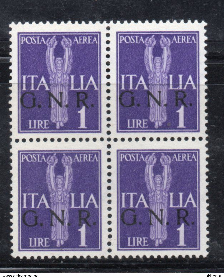 Y2324 - REPUBBLICA SOCIALE GNR 1944 , Posta Aerea N. 121 Verona *** MNH. Quartina - Luftpost